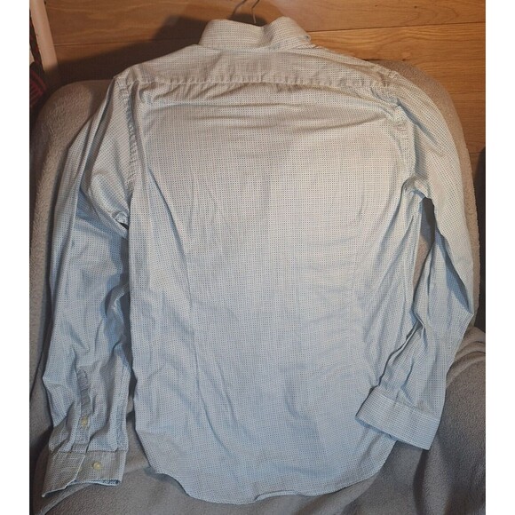 Express Men's Blue/Green Sm Square Pattern Button Down Dress Shirt Size M - Picture 6 of 10